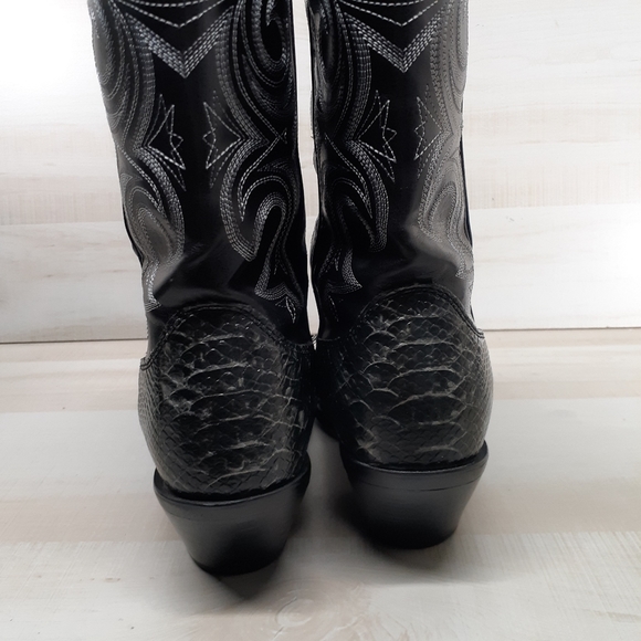 Durango Crush Western Scallop Faux Snake Boots Women's 9.5 M Black - Picture 7 of 10